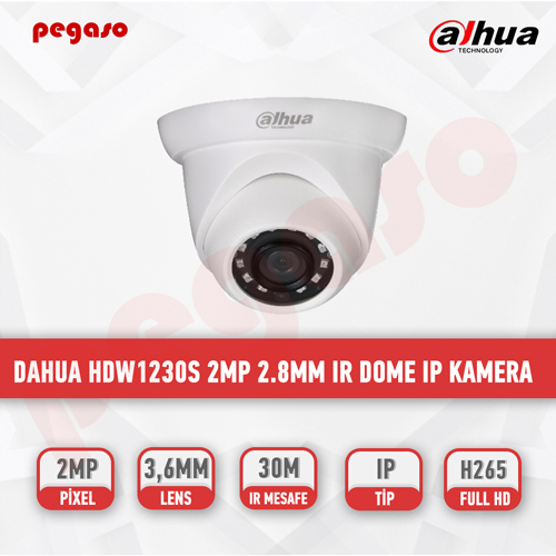 DAHUA HDW1230S 2MP 2.8mm IR Dome IP Kamera