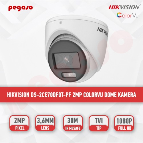HIKVISION DS-2CE70DF0T-PF 2MP AHD ColorVu Dome Kamera