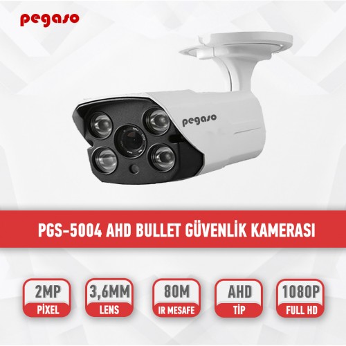 PEGASO PGS-5004 2 MP, 3.6 MM, 4 MEGA LED, AHD BULLET GÜVENLİK KAMERASI