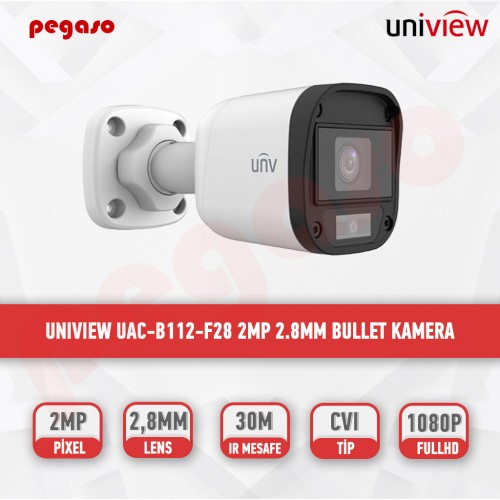 UNIVIEW UAC-B112-F28 2MP 2.8MM BULLET KAMERA