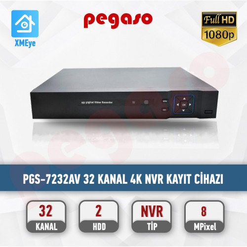 PGS-7232AV 32 KANAL 4K 2 HDD  NVR KAYIT CİHAZI